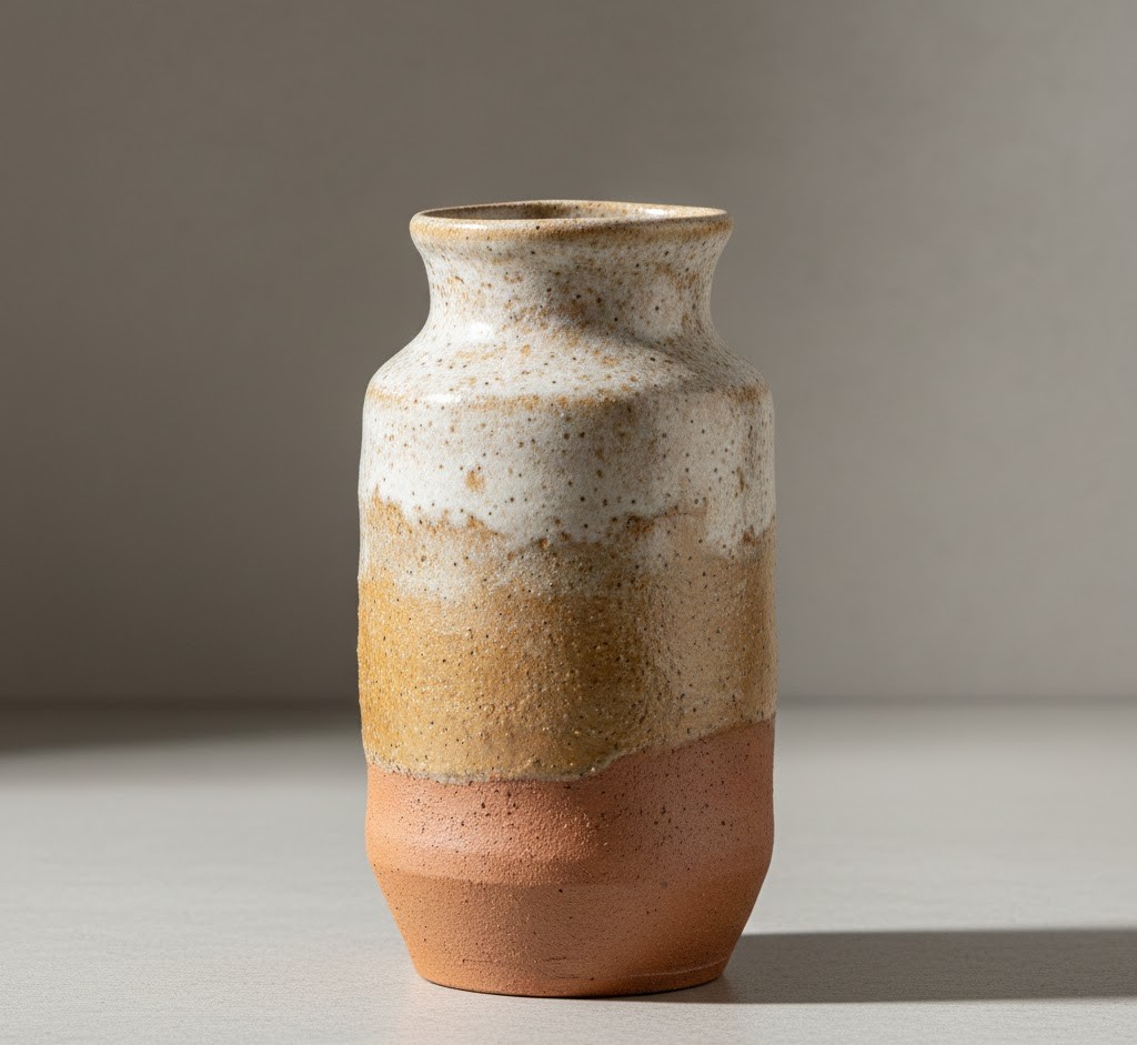 Keramische vaas met handgemaakte textuur